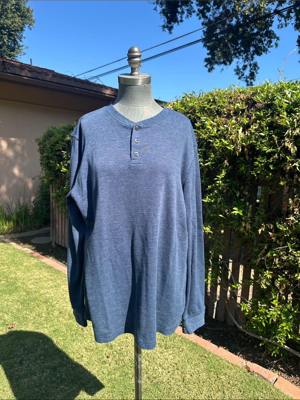 George Men's Navy Long-Sleeve Henley Shirt